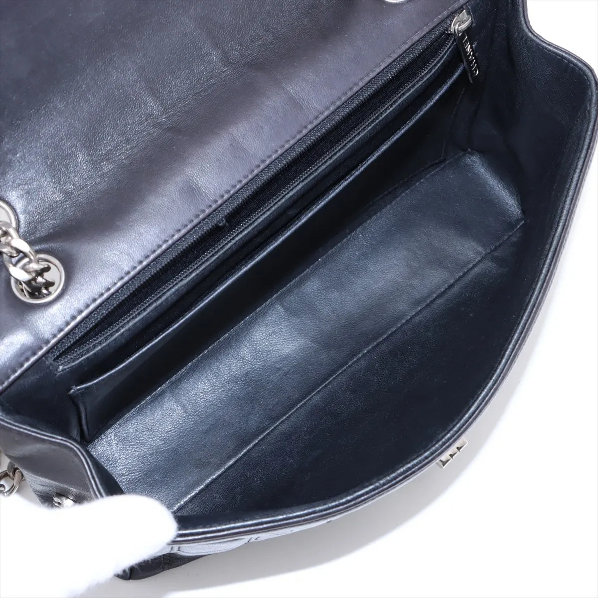 Chanel Chocolate Bar 2.55 Lambskin Single Flap Double Chain Bag Black