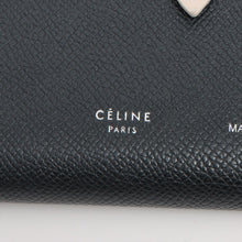 Load image into Gallery viewer, Celine Medium Bifold  Leather Compact Wallet Black x Cream