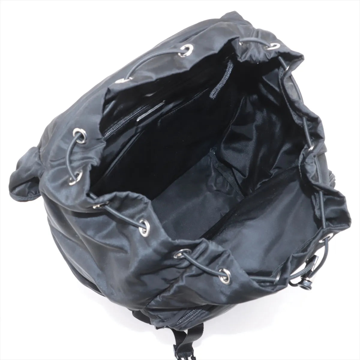 Prada Tessuto Nylon Leather Backpack Black