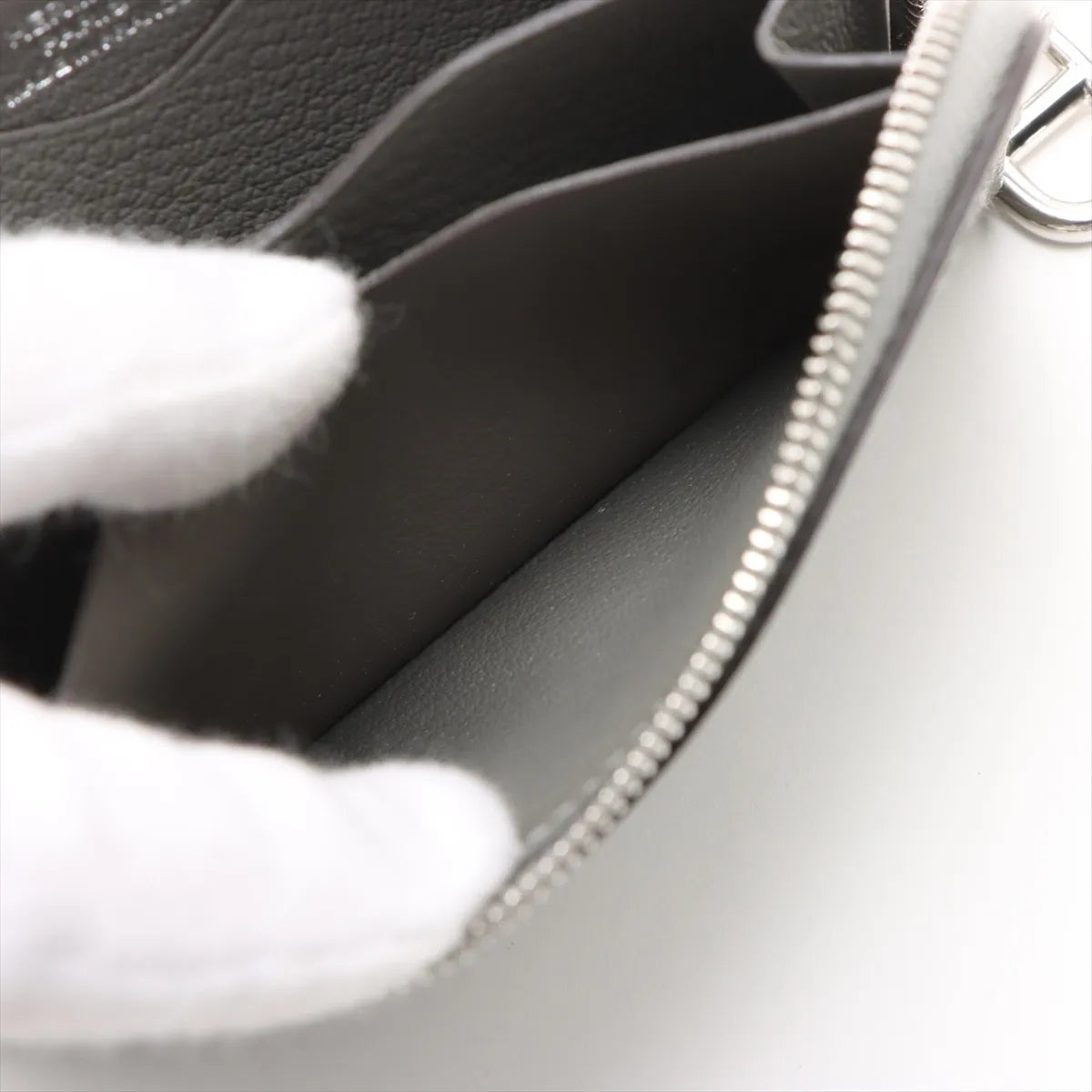Hermès Zip And Go Evercolor Coin Purse Gray