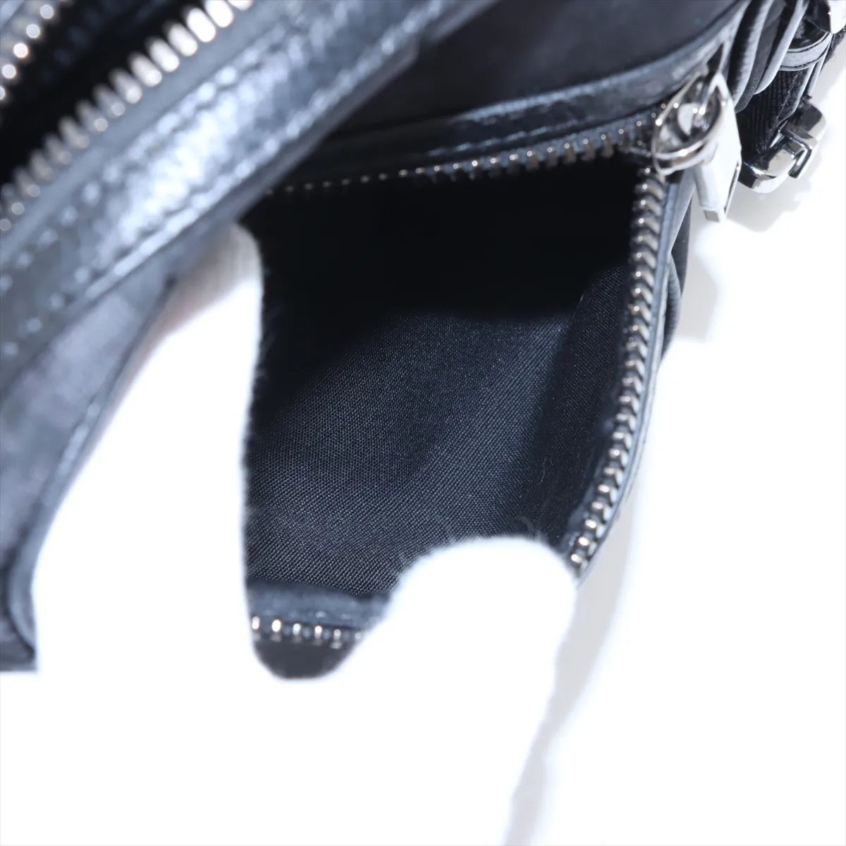Dior Oblique Nylon Leather Shoulder Bag Black