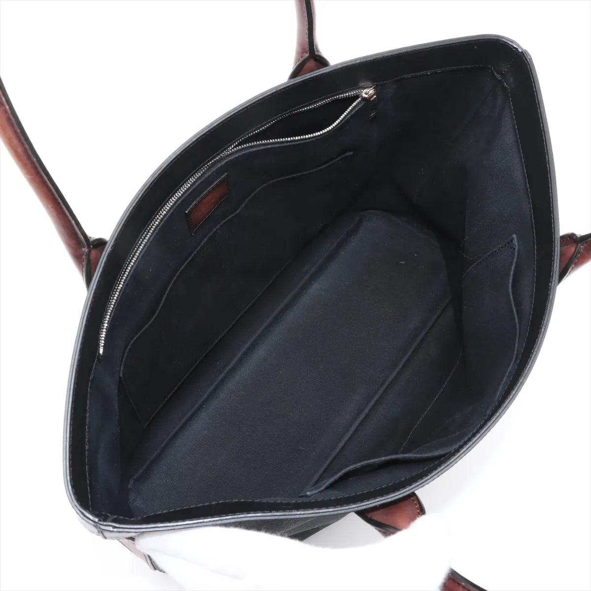 Berluti Forever Leather Tote Bag Black x Brown