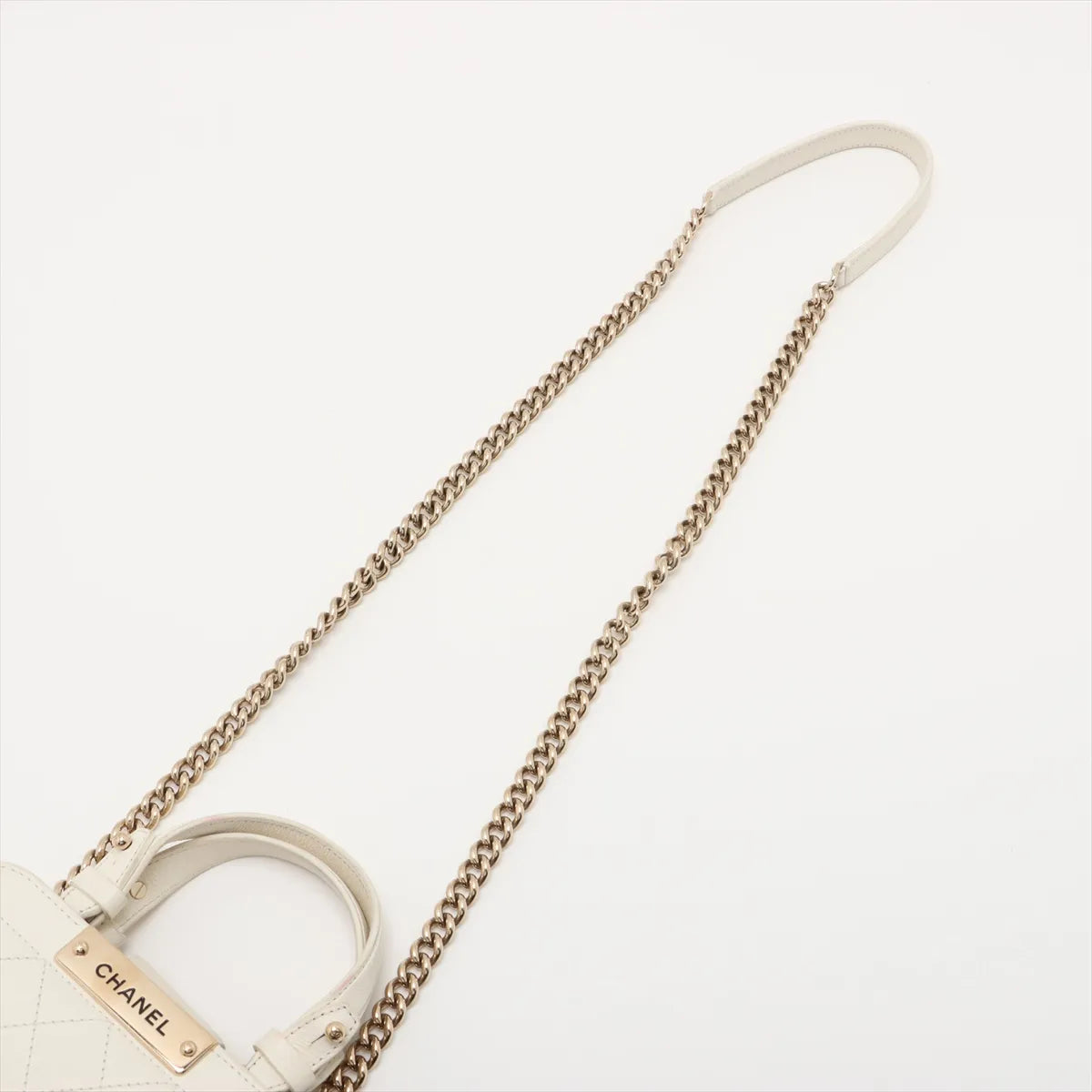 Chanel Matelasse Leather Two-Way Shoulder Bag White