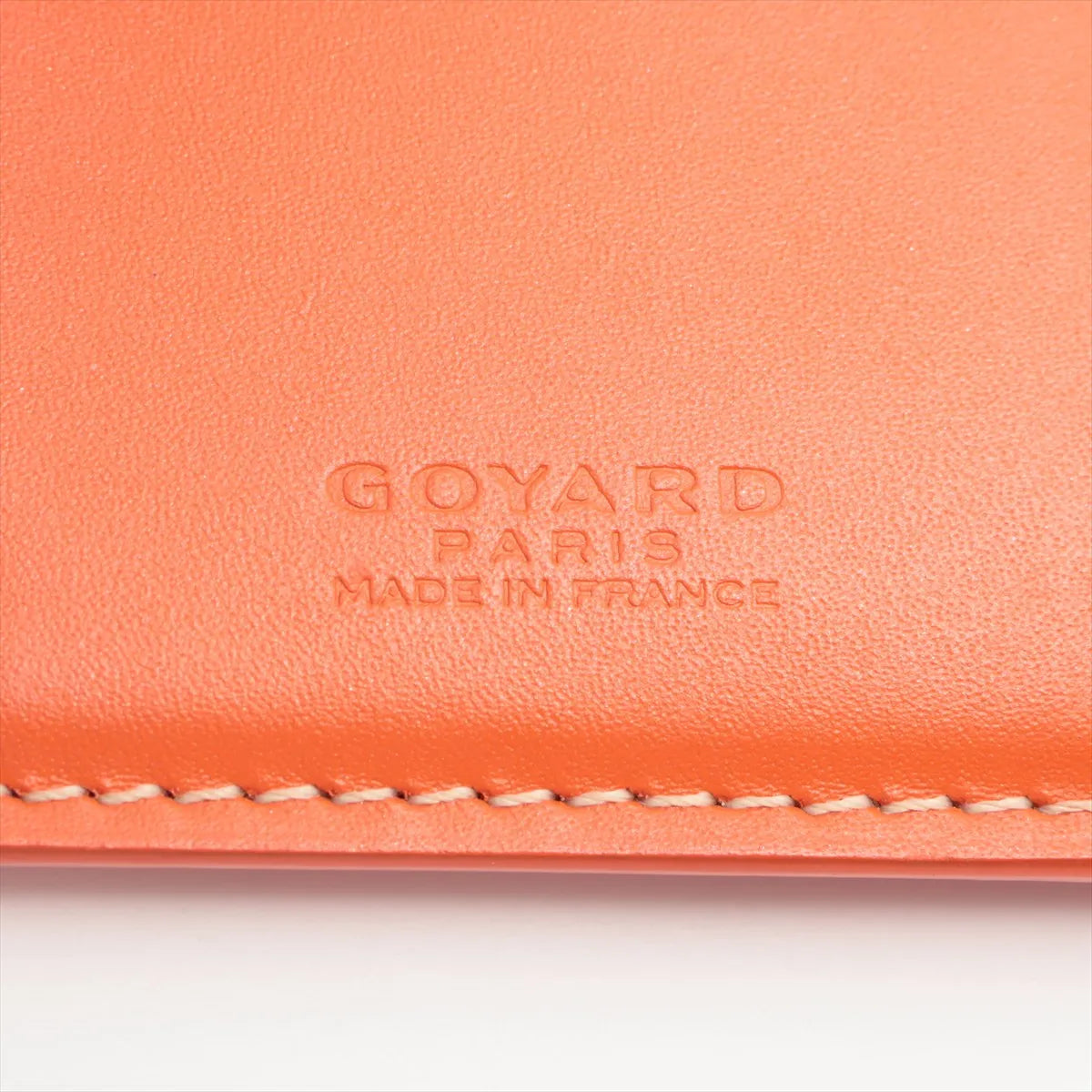 Goyard Herringbone Leather Card Case Orange