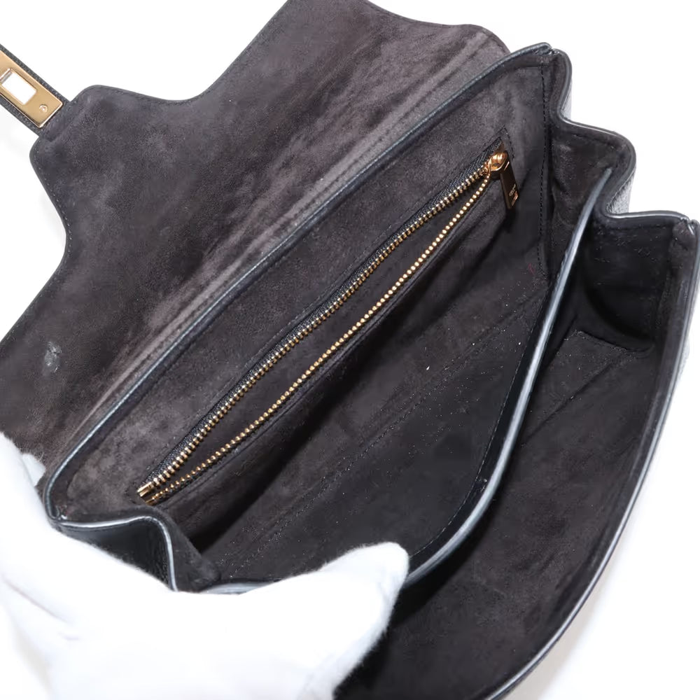 Celine 16 Small Leather Shoulder Bag Black