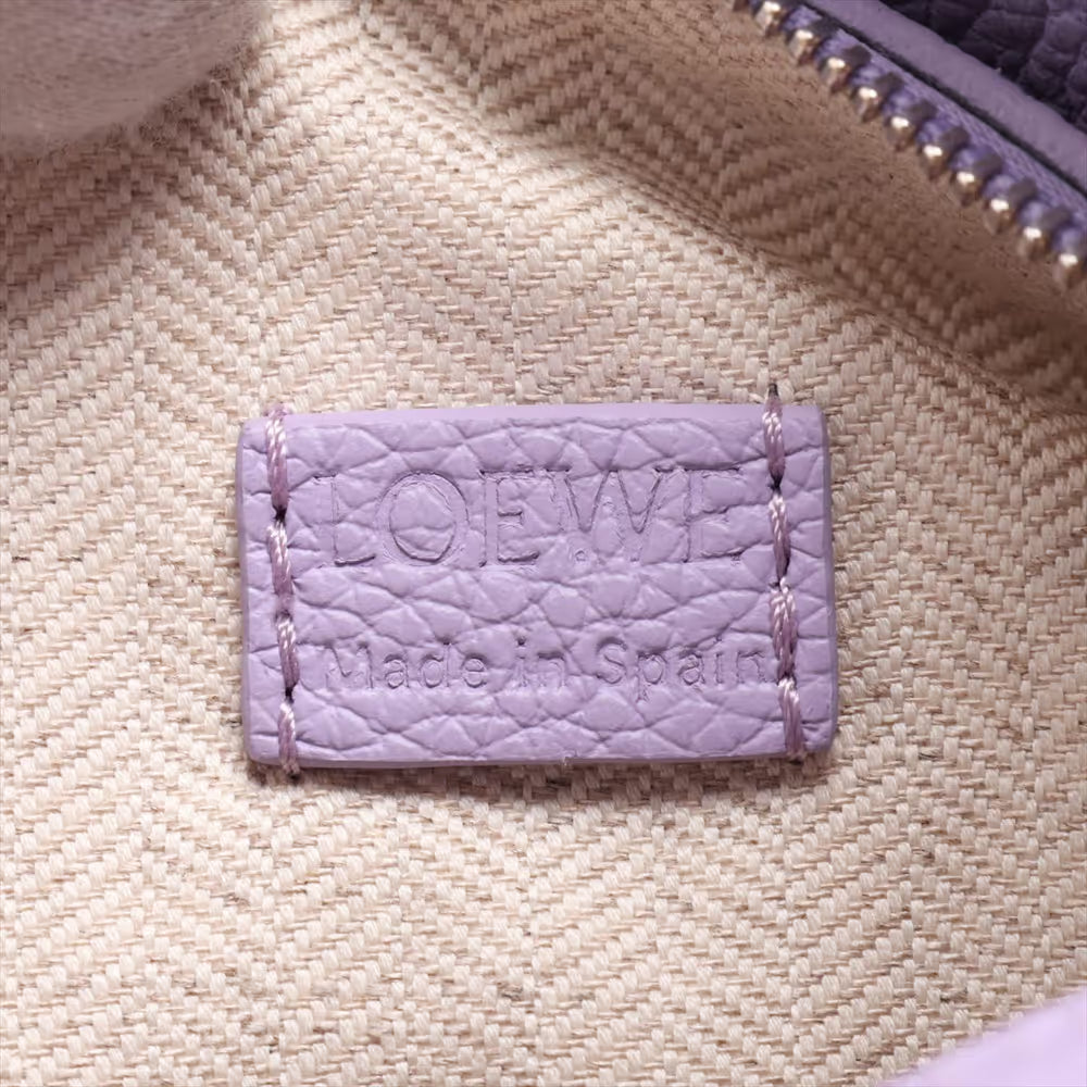 Loewe Mini Puzzle Leather Two-Way Shoulder Bag Purple