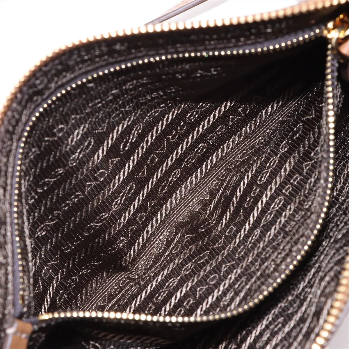 Prada Soft Grain Leather Shoulder Bag Brown