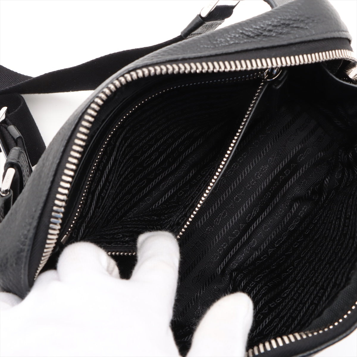 Prada Vitello Daino Leather Sling Bag Black with charm * PREORDER *