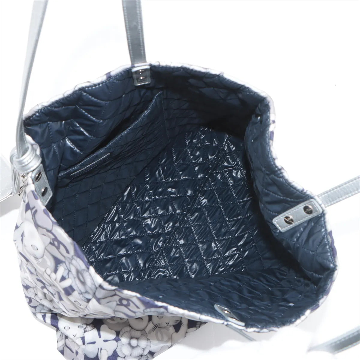 Chanel CC Logo Choupette Cat Emoticon Tote Bag Gray