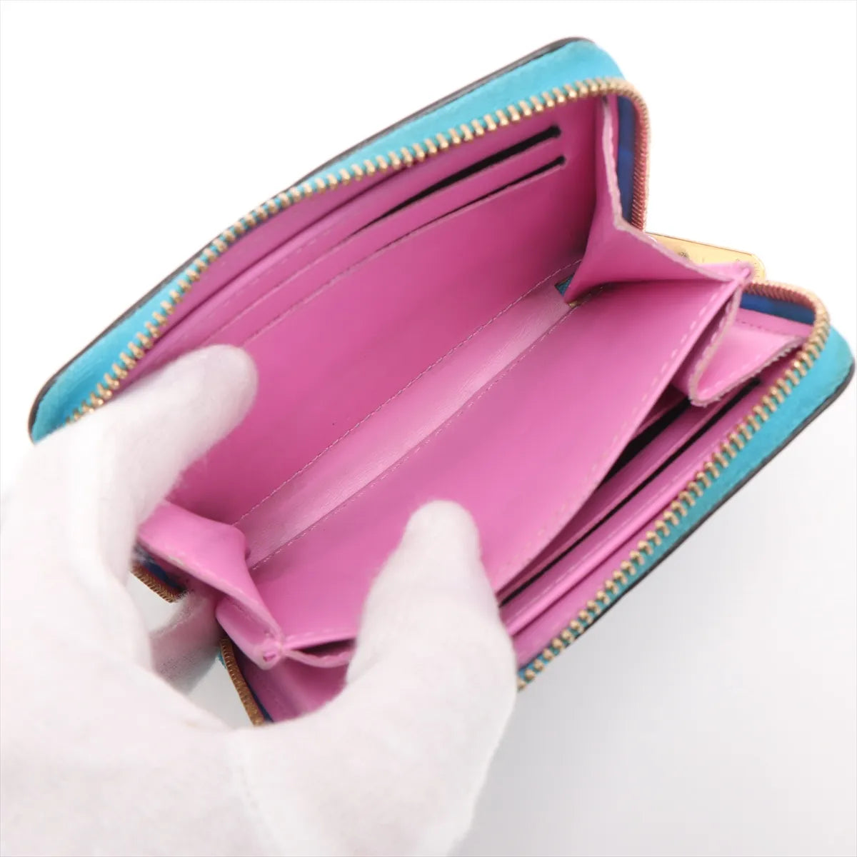 Louis Vuitton Vernis Zippy Coin Purse Baby Blue Neon