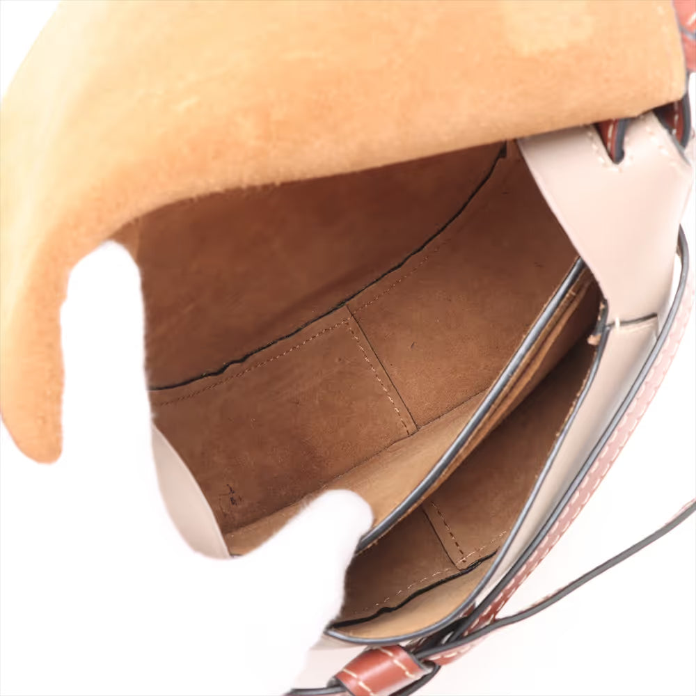 Loewe Gate Small Leather Shoulder Bag Brown x Gray