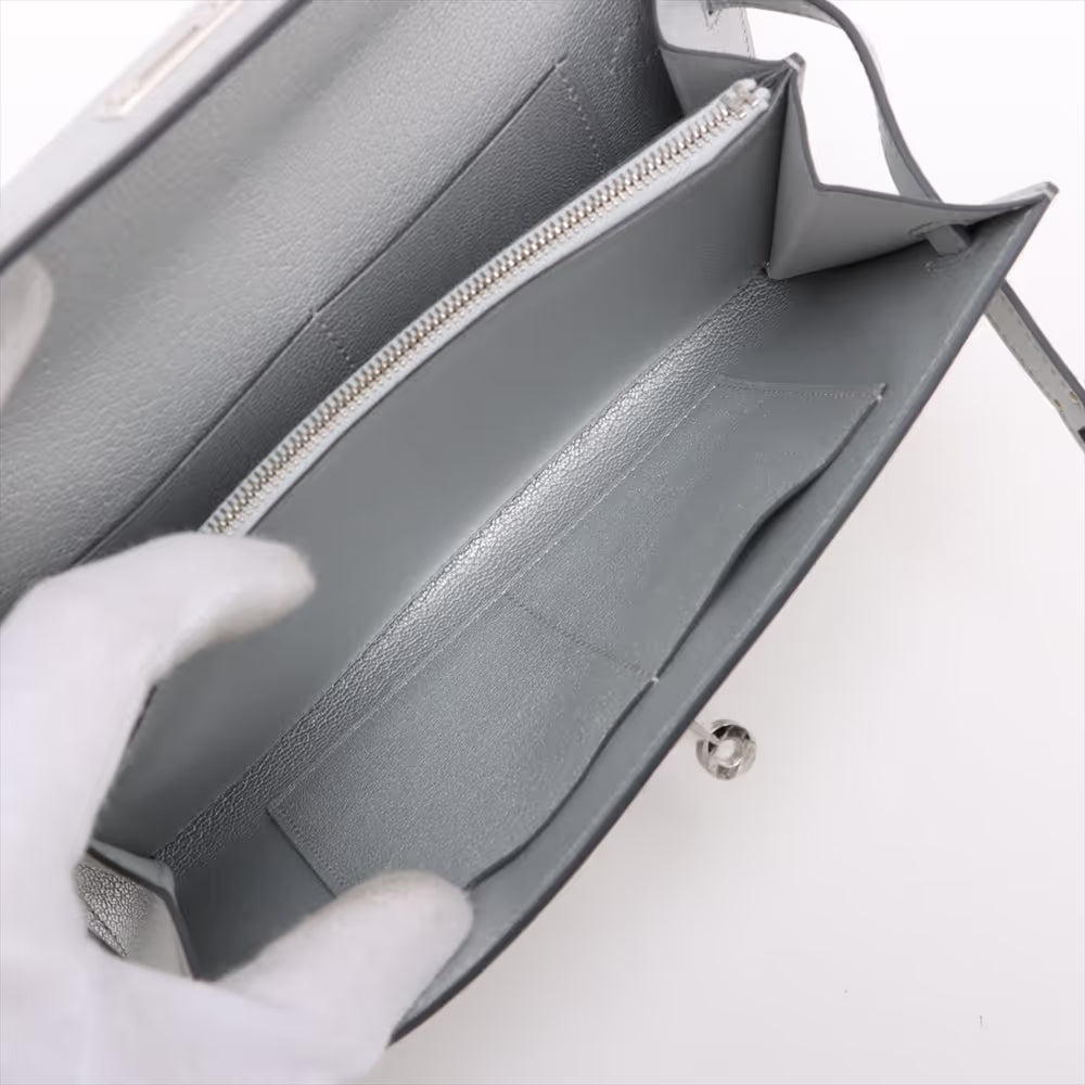 Hermes Kelly Wallet Togo Chevre Shamukira Argent Silver