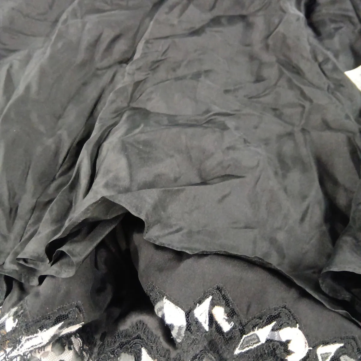 Louis Vuitton Silk Lace Skirt Black