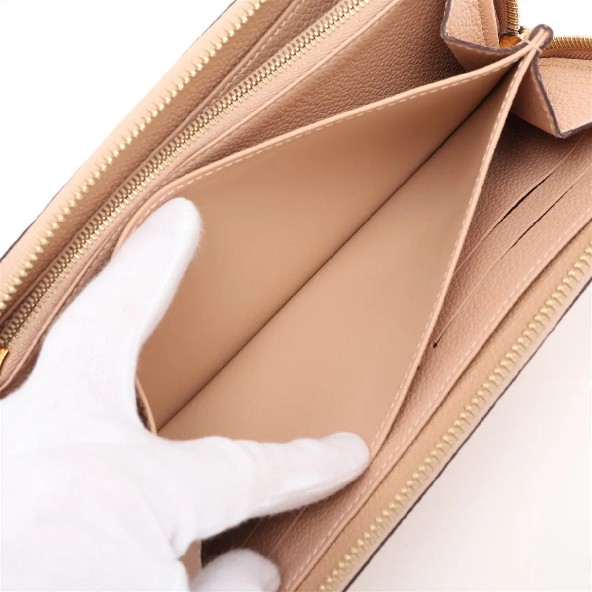 Louis Vuitton Monogram Empreinte Zippy Wallet Beige