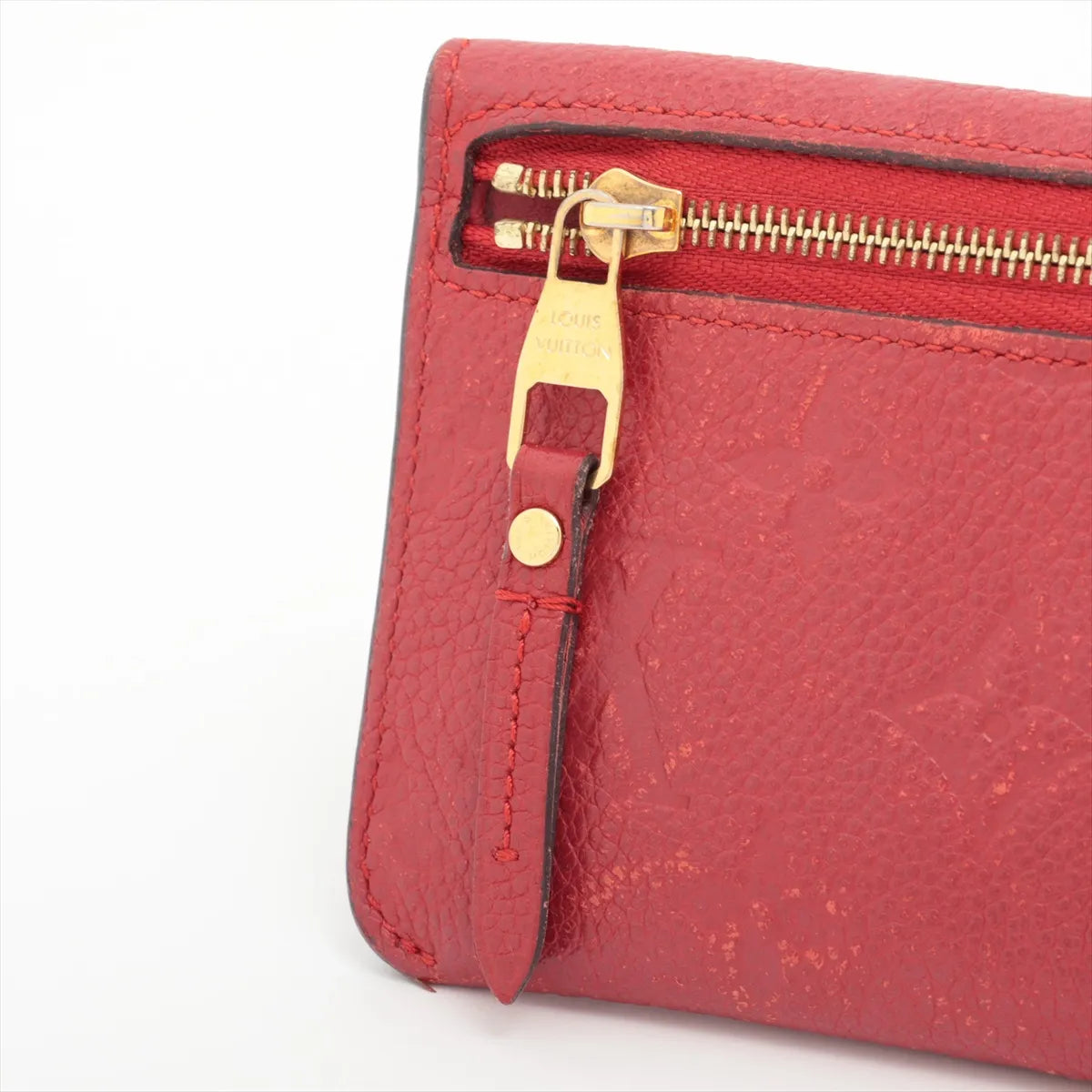 Louis Vuitton Monogram Empreinte Pochette Coin Purse Red