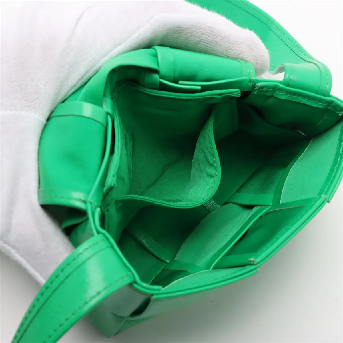 Bottega Veneta Maxi Intrecciato Candy Cassette Leather Shoulder Bag Green