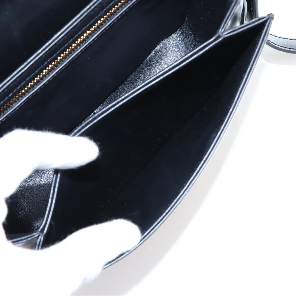 Celine Triomphe Teen Leather Shoulder Bag Black