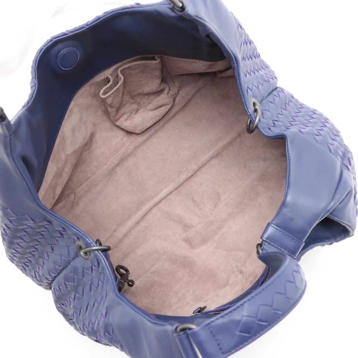 Bottega Veneta Intrecciato Campana Leather Handbag Purple