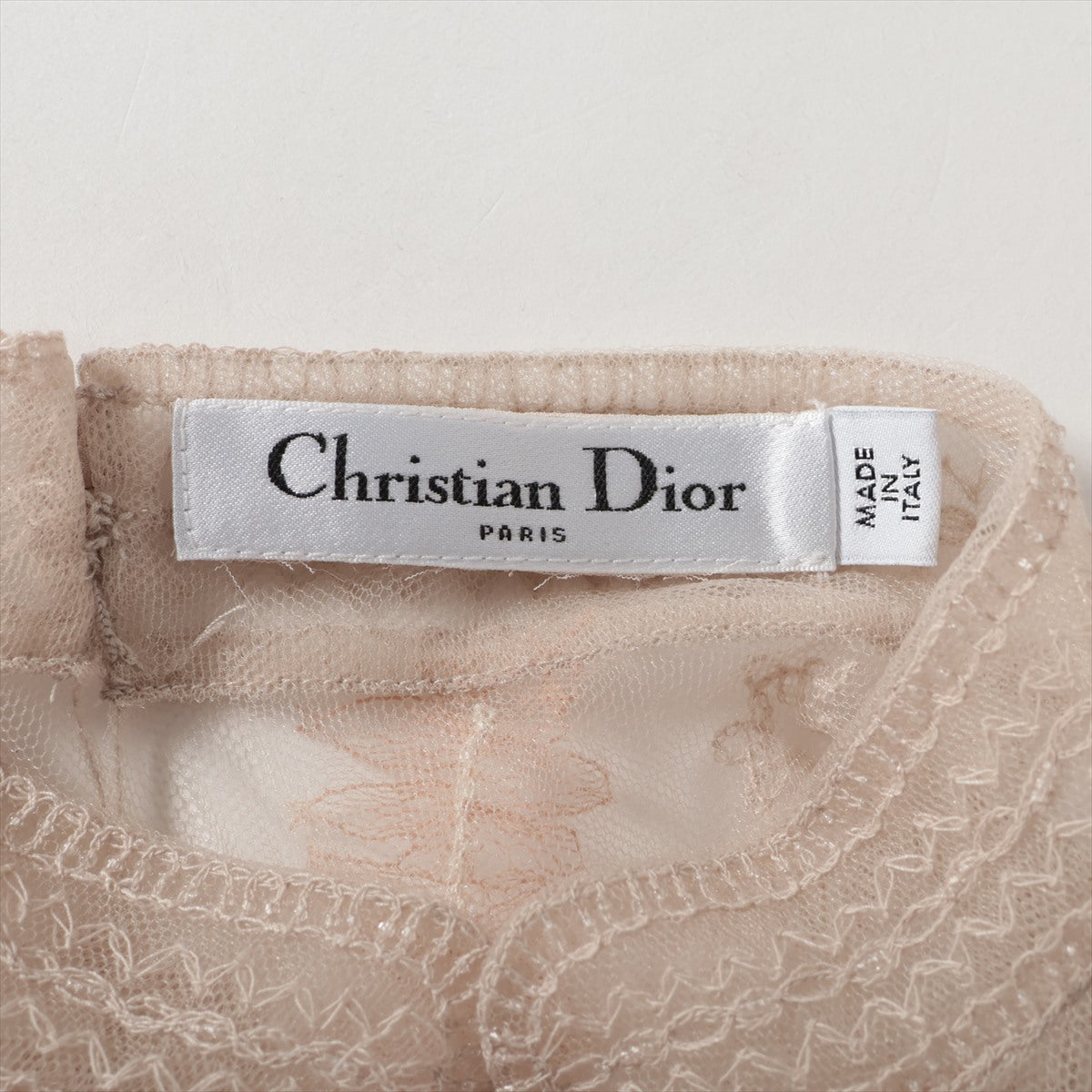 Christian Dior Embroidered and Fully Beaded Long Sleeve Blouse Beige