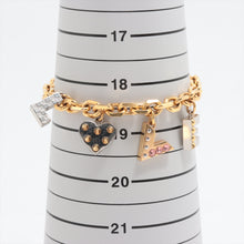 Load image into Gallery viewer, Louis Vuitton Love Letter Rhinestone Charm Bracelet