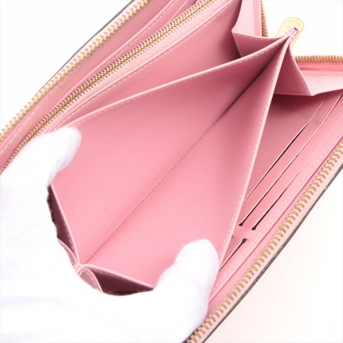 Louis Vuitton Monogram Vernis Zippy Wallet Pink