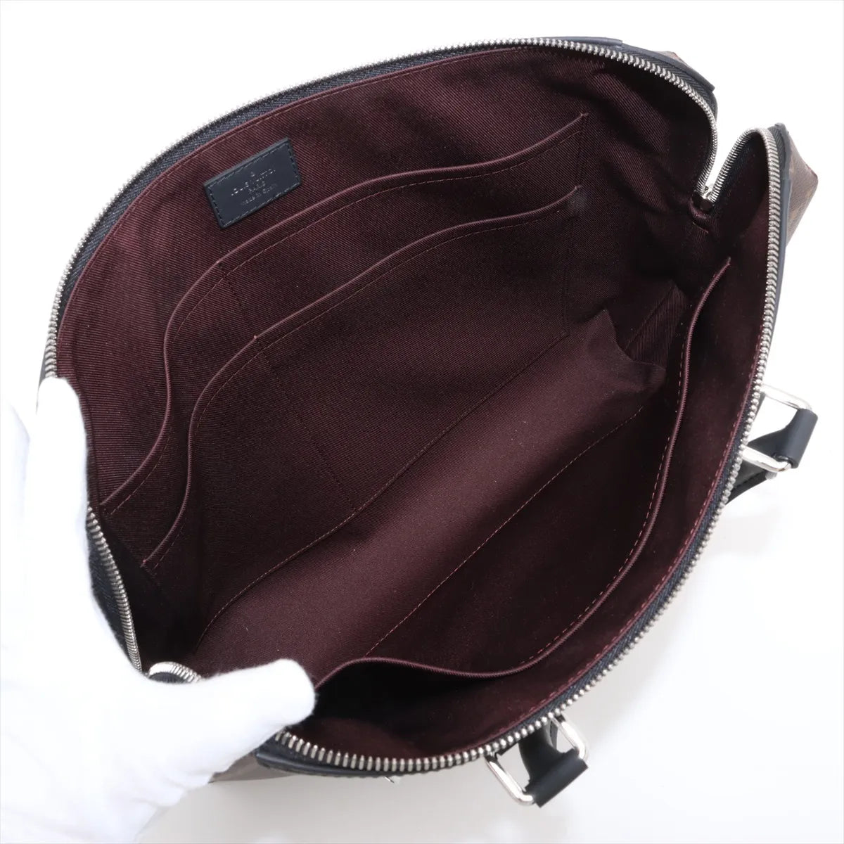 Louis Vuitton Monogram Macassar Porte Documents Jour NM Brown x Black