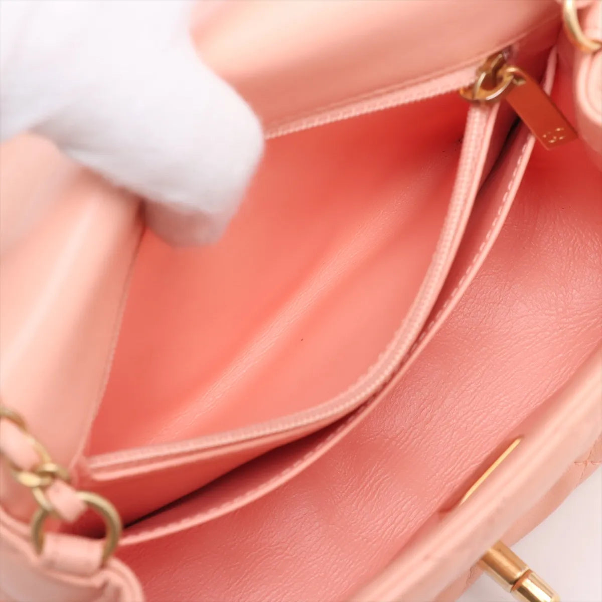 Chanel CC Logo Mini Matelasse Lambskin Coco Ball Single Flap Single Chain Bag Pink Salmon