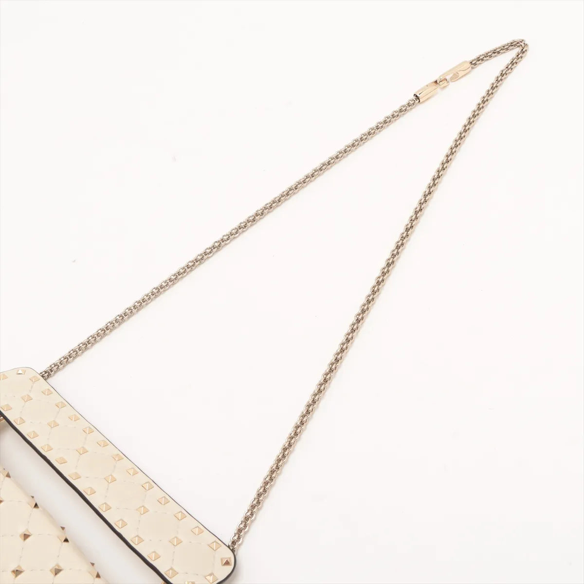 Valentino Garavani Matelasse Rockstud Leather Two-Way Chain Shoulder Bag Beige