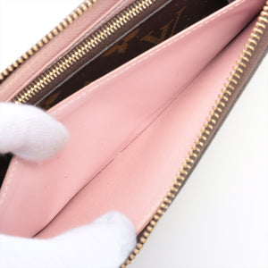 Designer Louis Vuitton Monogram Wallet Clemence Rose Ballerine