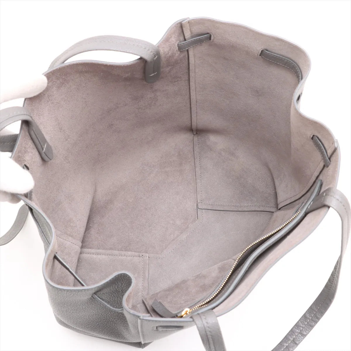 Celine Cabas Phantom Small Leather Tote Bag Gray