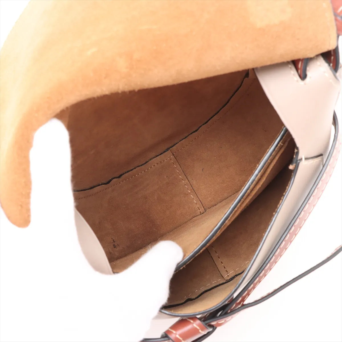 Loewe Small Leather Gate Shoulder Bag Brown x Gray
