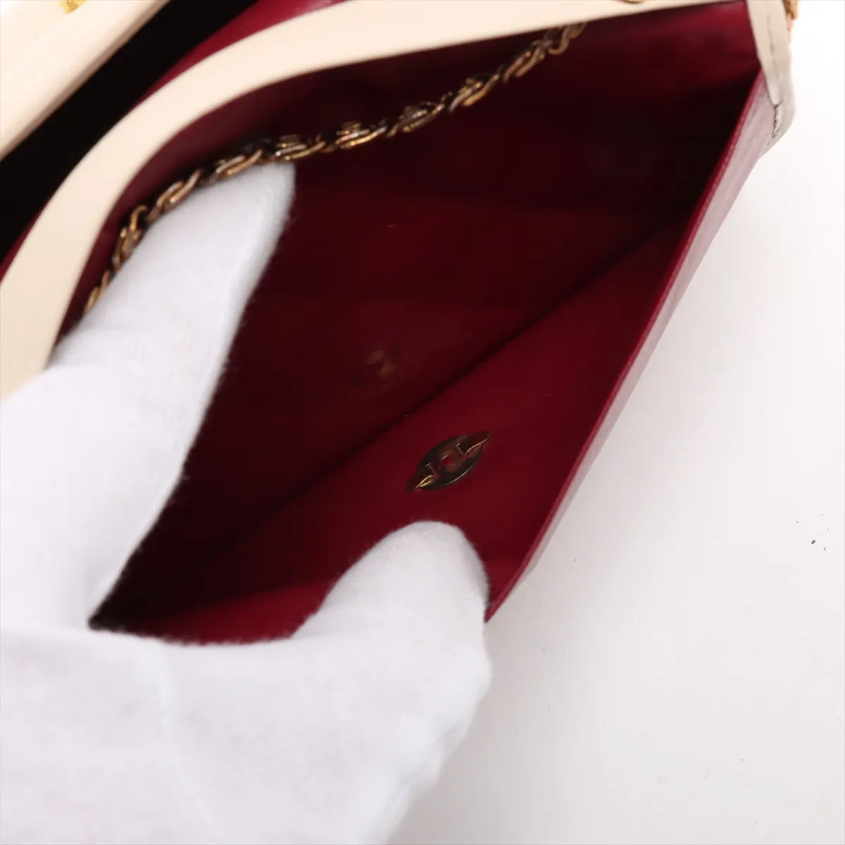 Chanel CC Logo Matelasse Lambskin Chain Shoulder Bag Beige