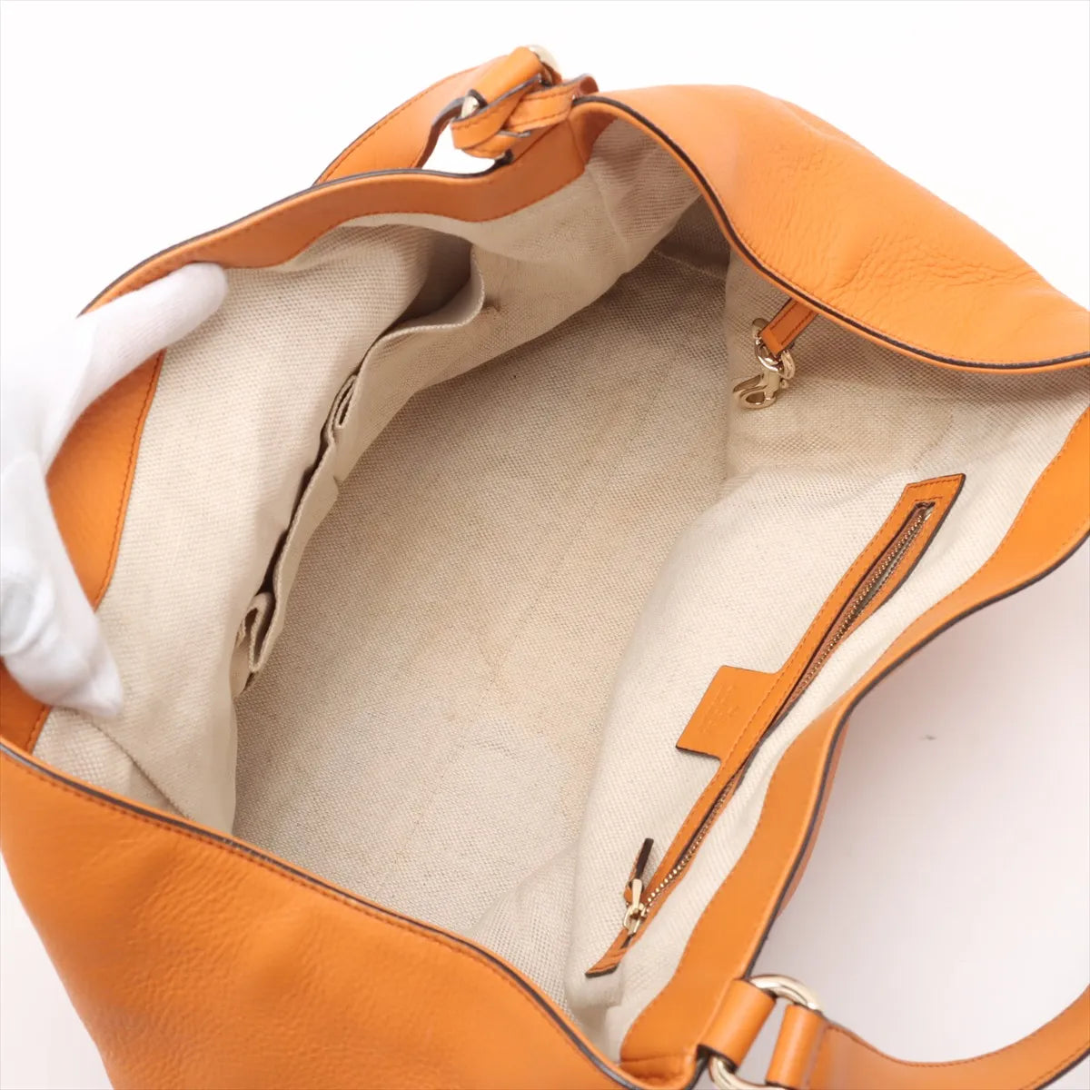 Gucci Soho Leather Tote Handbag Rust