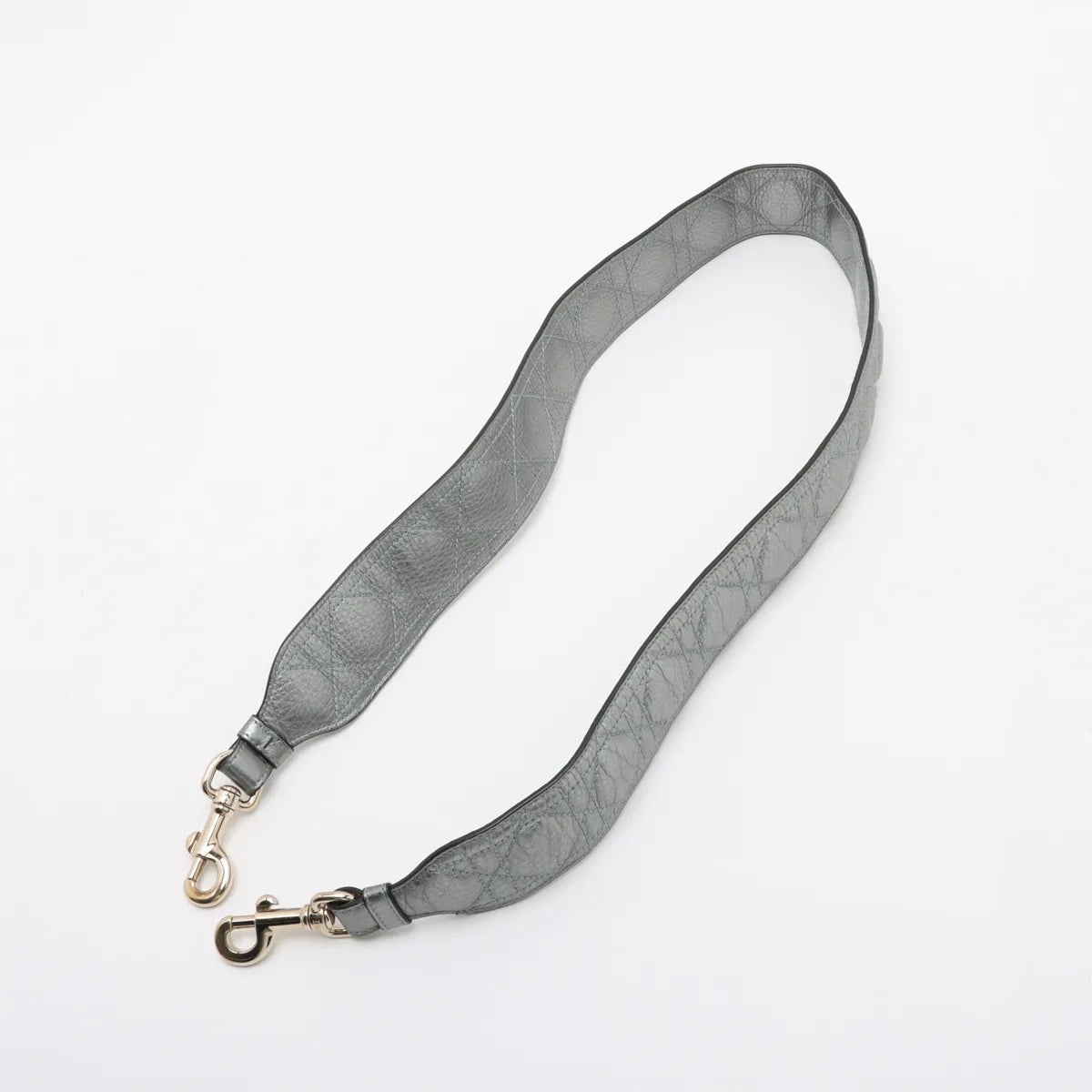 Christian Dior Lady Dior Cannage Leather Two-Way Shoulder Silver
