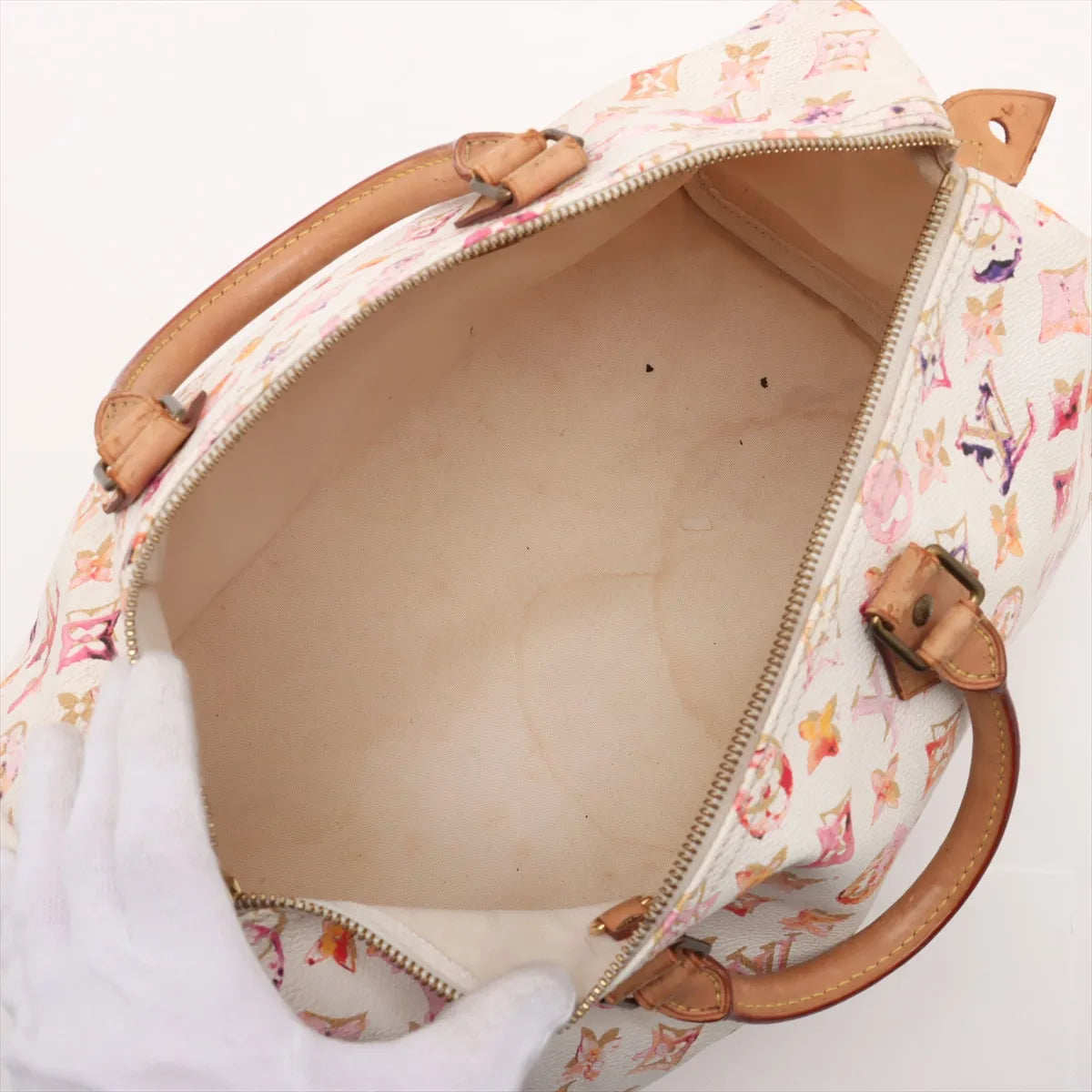 Louis Vuitton Monogram Limited Edition Watercolor Speedy 35 White