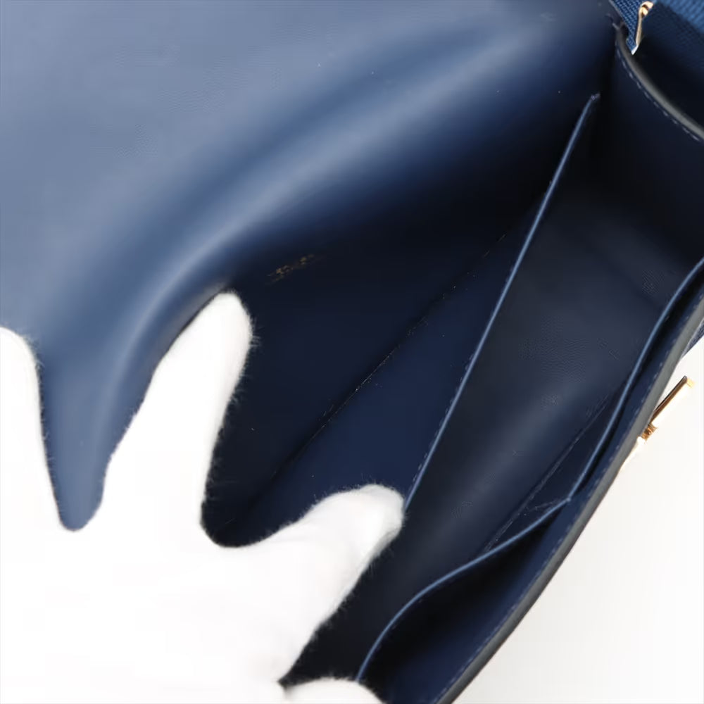 Hermès Geta Chevre Blue Navy