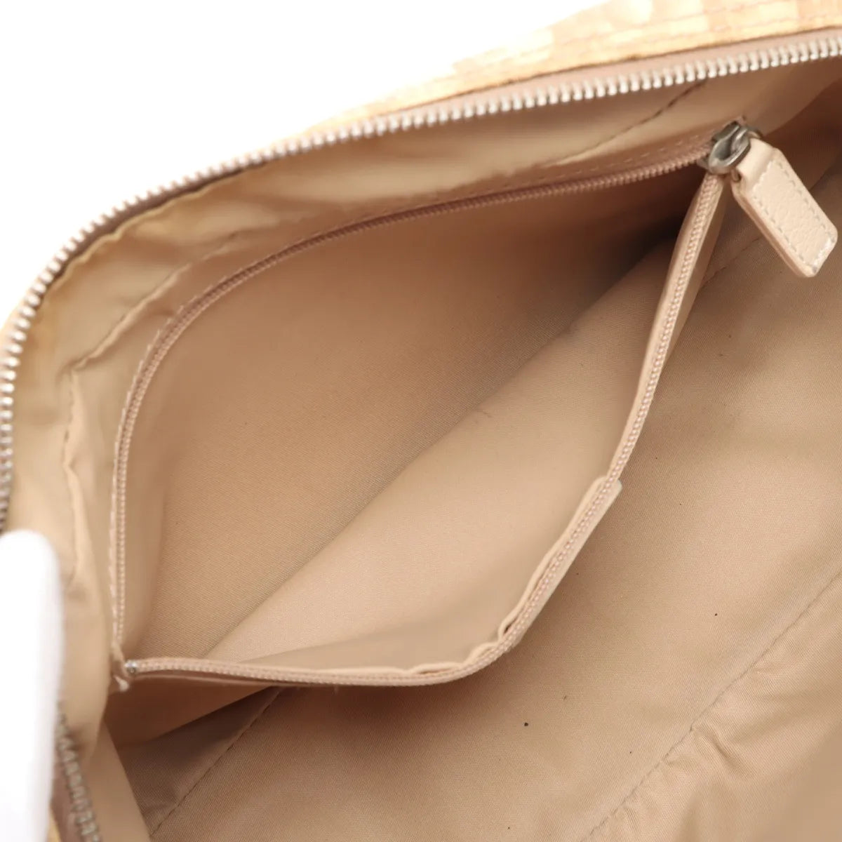 Christian Dior Trotter Embroidered Floral Shoulder Bag Beige