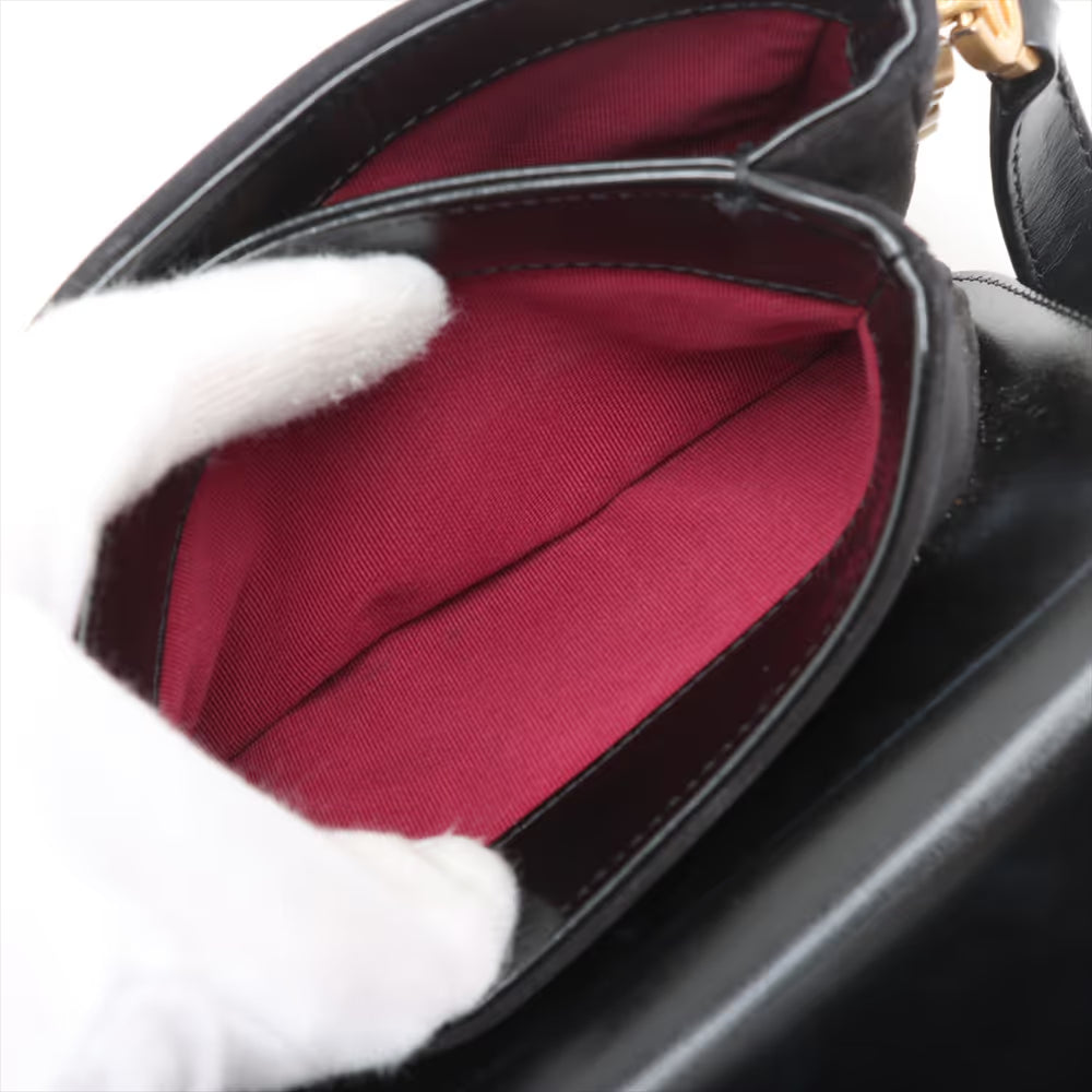 Chanel CC Logo Matelasse Leather & Suede Shoulder Bag Black