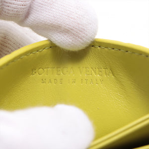 Premium Bottega Veneta Intrecciato Leather Card Case Lime