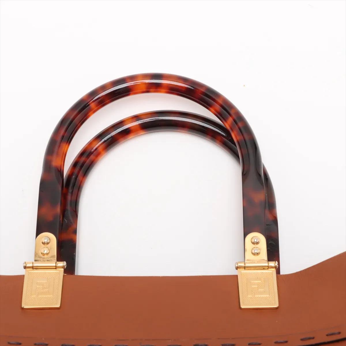 Fendi Sunshine Leather Tote Bag Brown