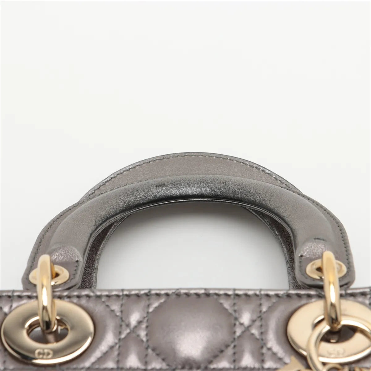Christian Dior My Lady Dior Cannage Shoulder Bag Metallic Gray