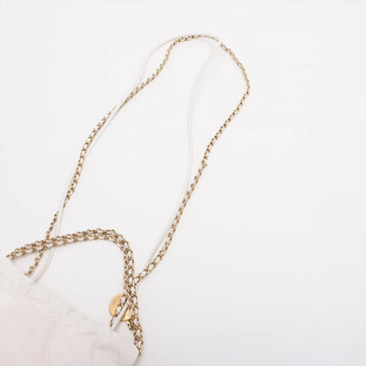 Chanel Chanel 22 Mini Shiny Calfskin Chain Shoulder Bag White