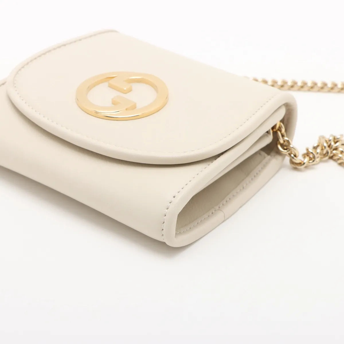 Gucci Blondie Leather Chain Shoulder Bag White
