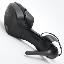 Load image into Gallery viewer, Saint Laurent Paris Leather Heel Sandals Black