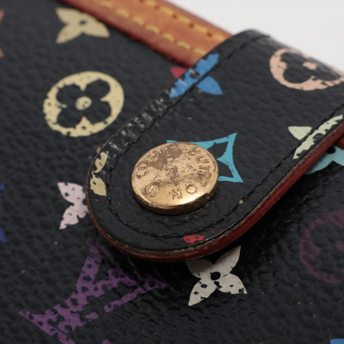 Louis Vuitton Monogram Multicolor Viennois Bi-fold Compact Wallet Black