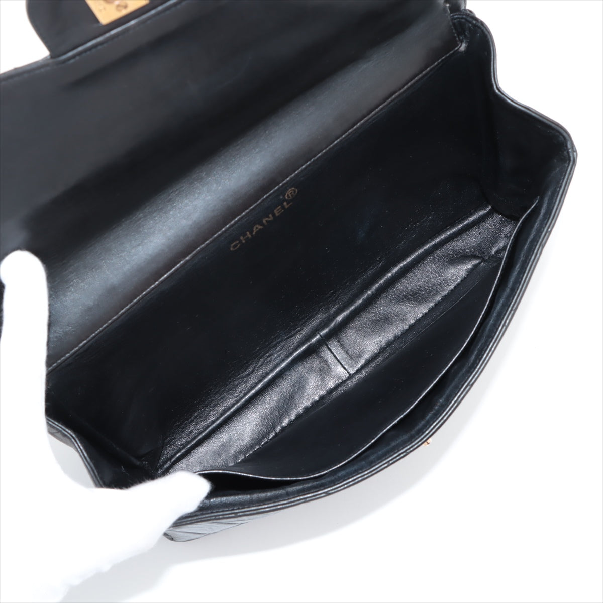 Chanel CC Logo Matelasse Lambskin Single Flap Double Chain Bag Black * PREORDER *