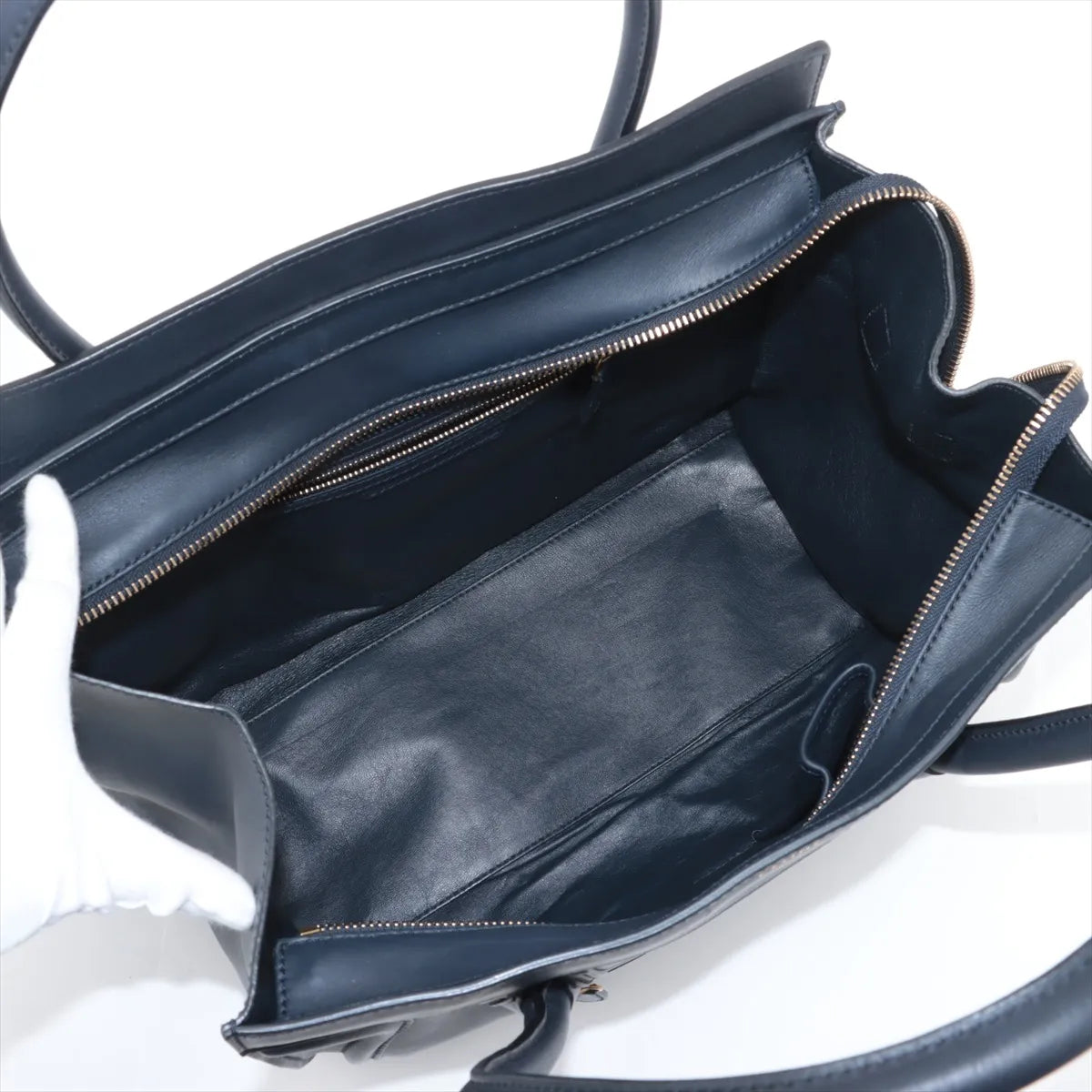 Celine Luggage Phantom Leather Handbag Navy Blue