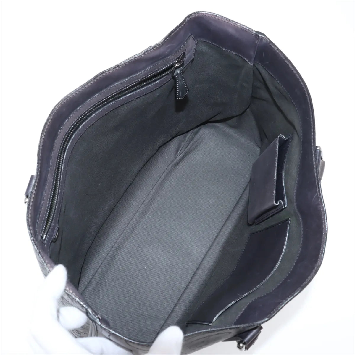 Berluti Calligraphy Toujour Leather Chain Tote Bag Black