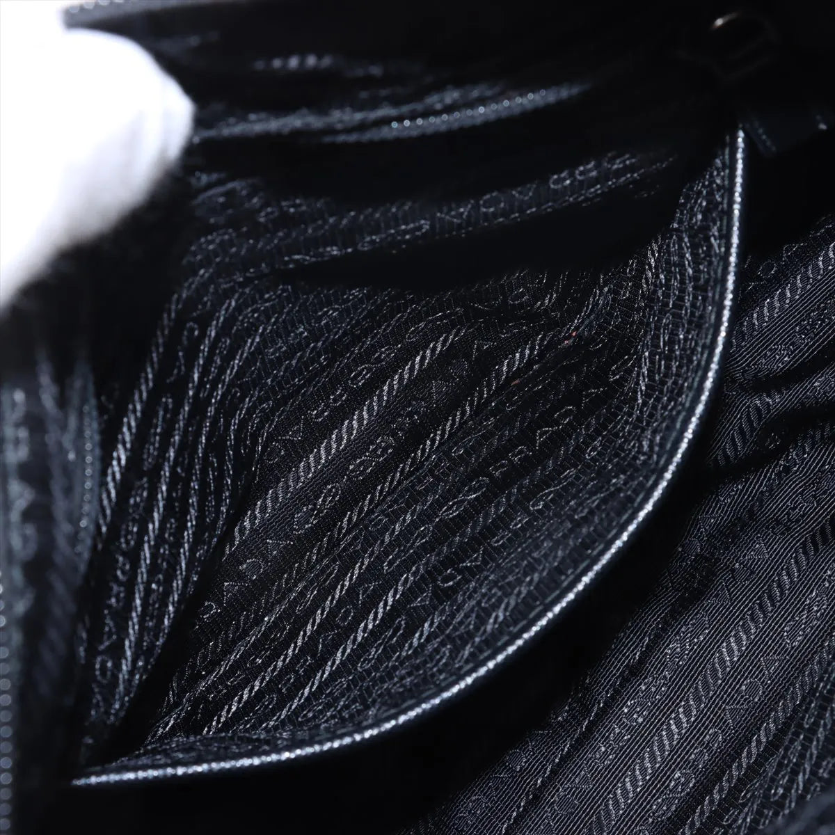 Prada Tessuto Nylon Leather Shoulder Bag Black