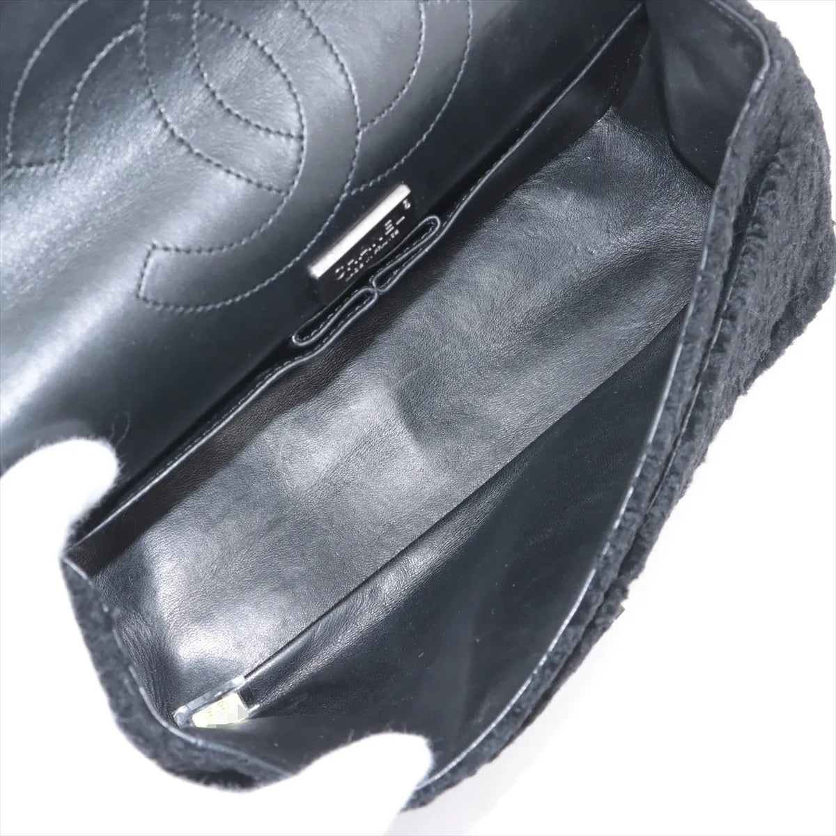 Chanel 2.55 Velour Double Flap Double Chain Bag Black